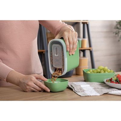Pote Tramontina Mixcolor Polipropileno Verde Sálvia Tampa Transparente 1,5 L Tramontina