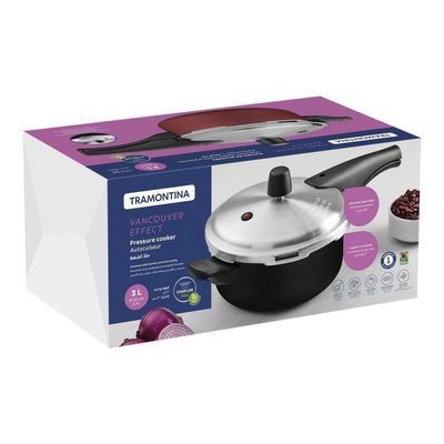 Panela De Pressão Tramontina Vancouver Alumínio Antiaderente Starflon Max Preto 20 Cm 3 L Tramontina