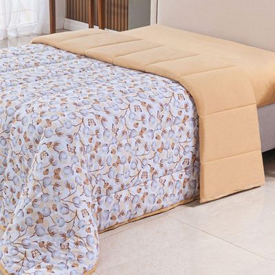 Edredom Cobertor Casa Scarpa Sonnet King Malha Estampada Dupla Face Algodão - Borboleta - Mostarda
