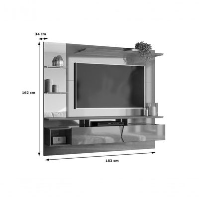 Painel Intense Painel Para Tvs Até 55'' 2 Portas Cinza Perolizado-tauari Lukaliam