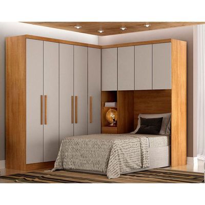 Modulo Criado De Casal Safira Em Mdf 1 Porta Clic Móveis Cumaru/fendi
