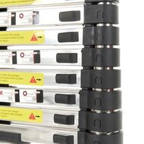 Escada Telescopica Extensiva Aço Inoxidável 9 Degraus 2,6m Cinza