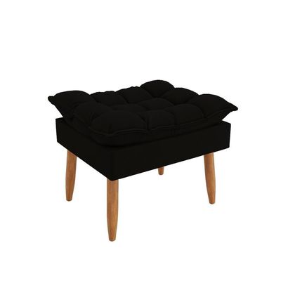 Puff Moderno Luxo Sala Sofisticação Cozinha Escritório Preto