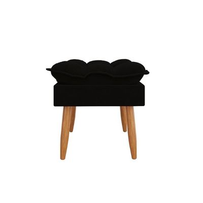 Puff Moderno Luxo Sala Sofisticação Cozinha Escritório Preto