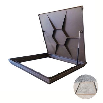 Tampão Tampa Casa De Maquina 80x80 Com Rebaixo Para Piso Aluminio Marrom