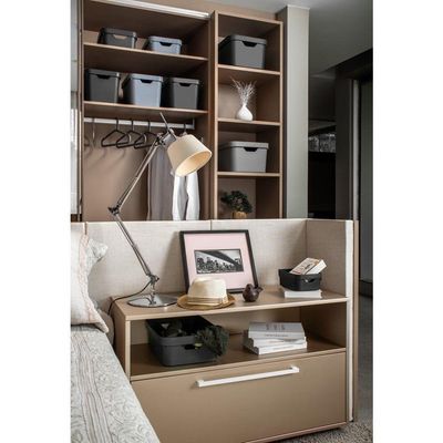 Caixa Organizadora Cube Preta 32 L Com Tampa 46 X 36 X 24,5 Cm Ou
