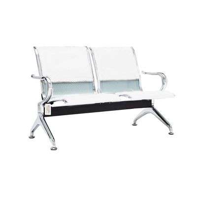 Cadeira Longarina Com Est Cromada 2 Lugares Colors Branco
