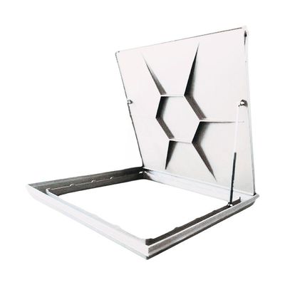Tampão Tampa Casa Máquinas Piscina 80x80 Com Amortecedor Canaleta Invisível Branco