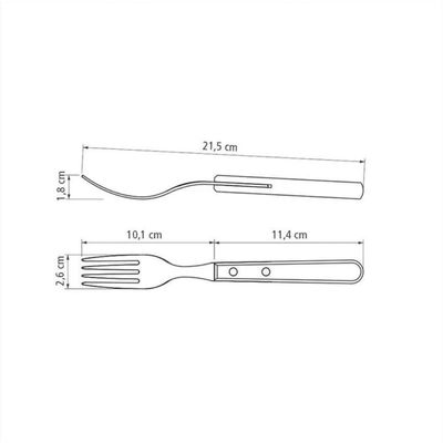 Garfo Jumbo Inox Cabo Madeira Polywood Castanho Tramontina 21136/090