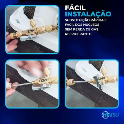 Kit 1 Válvula Removedora Extratora De Núcleos Vcrh-1 Com 1 Válvula Schrader 1-4 50mm 1 Unidade