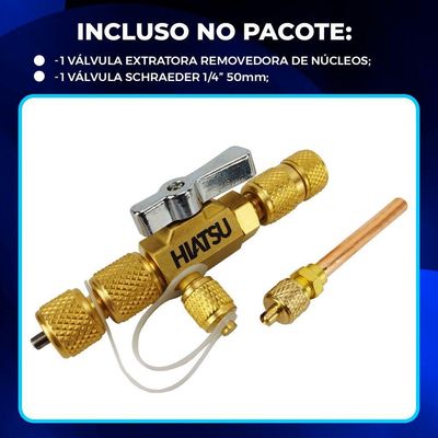Kit 1 Válvula Removedora Extratora De Núcleos Vcrh-1 Com 1 Válvula Schrader 1-4 50mm 1 Unidade