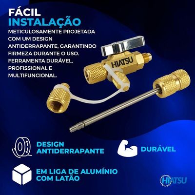 Kit 1 Válvula Removedora Extratora De Núcleos Vcrh-1 Com 1 Válvula Schrader 1-4 50mm 1 Unidade