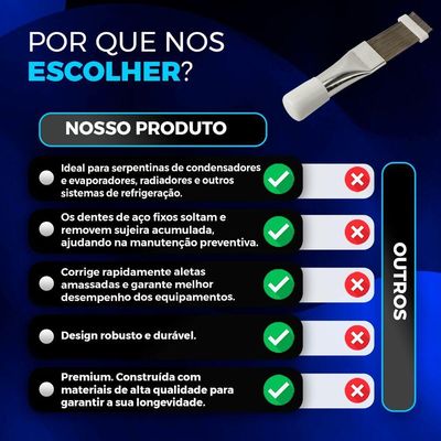 5 Pentes Para Limpeza Aletas De Condensadores Evaporadores