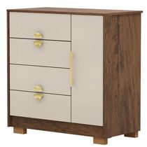 Cômoda Sapateira 4 Gavetas Clarabella Imbuia Fendi