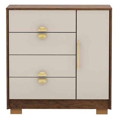 Cômoda Sapateira 4 Gavetas Clarabella Imbuia Fendi