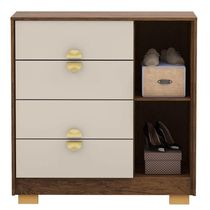Cômoda Sapateira 4 Gavetas Clarabella Imbuia Fendi