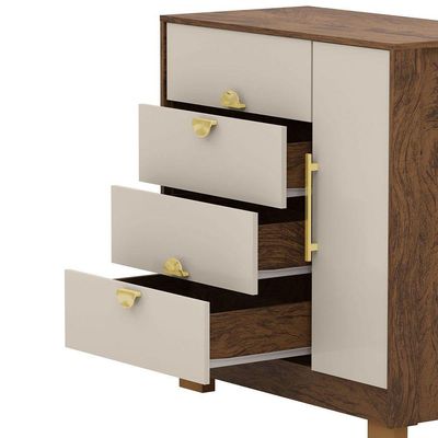 Cômoda Sapateira 4 Gavetas Clarabella Imbuia Fendi