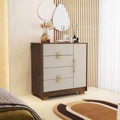Cômoda Sapateira 4 Gavetas Clarabella Imbuia Fendi