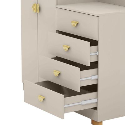 Cômoda Guarda-roupa Com 4 Gavetas E 5 Prateleiras Cristine Fendi
