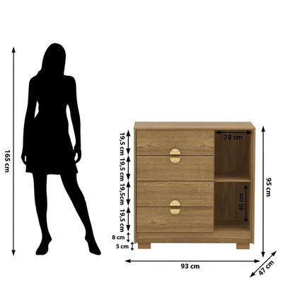 Cômoda Sapateira 4 Gavetas Clarabella Nature