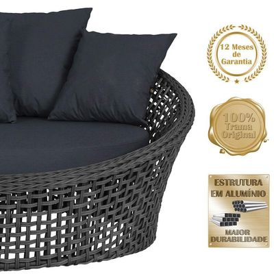 Chaise Hungria Pintura Preta Corda Náutica E12 Trama Preto