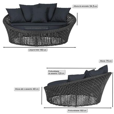 Chaise Hungria Pintura Preta Corda Náutica E12 Trama Preto