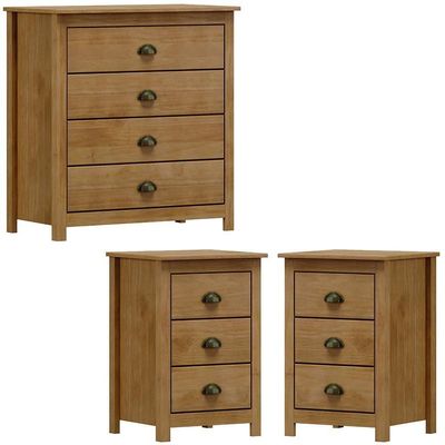 Comoda 4 Gv 02 Mesas De Cabeceira 3 Gv Madeira Maciça Freijo Milani Store