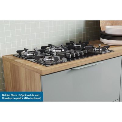Cozinha Modulada Completa Marquesa 7 Peças 33 Aéreos + 3 Balcões + 1 Paneleiro C6p41 Nature Verde