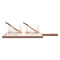 Jogo De Petisqueiras Em Bambu E Tábua Ladrilho Com 6 Peças 32x22,5cm Wolff