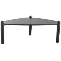 Mesa De Centro Para Sala De Estar Pés Madeira Baixa Trium A03 Nero Preto - Lyam Decor