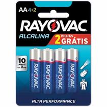 Pilha Rayovac Alcalina Aa Pequena 1,5v 06 Unidade