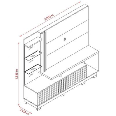 Estante Home Theater C/ Pés Para Tv 60 Polegadas Paula Cumaru