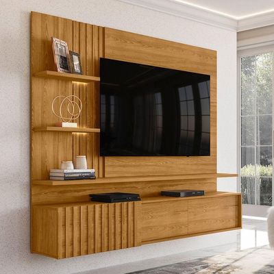 Painel Suspenso Para Tv 65 Polegadas Com 3 Portas Atenis Cumaru