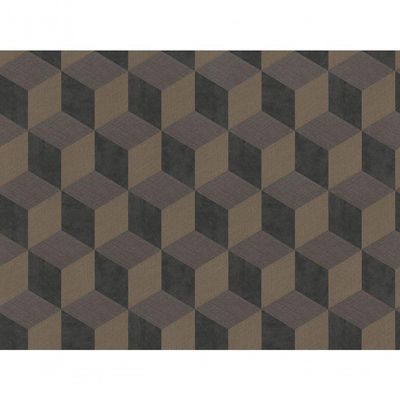 Papel De Parede Inspire Geométrico 3d Preto E Marrom 220359