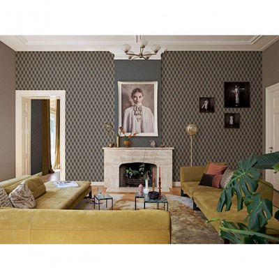 Papel De Parede Inspire Geométrico 3d Preto E Marrom 220359