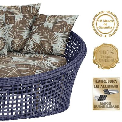Chaise Hungria Pintura Fendi Corda Náutica E6 Trama Original Azul