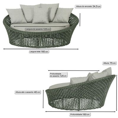Chaise Hungria Pintura Preta Corda Náutica E3 Trama Original Verde