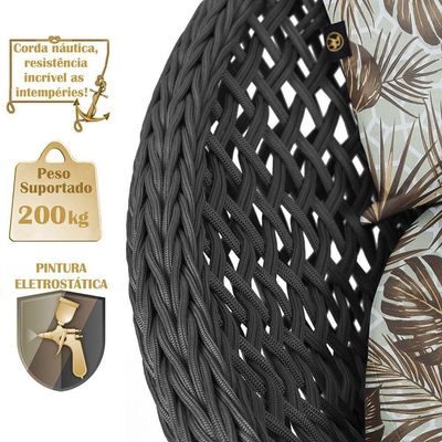 Chaise Hungria Pintura Fendi Corda Náutica E6 Trama Original Preto