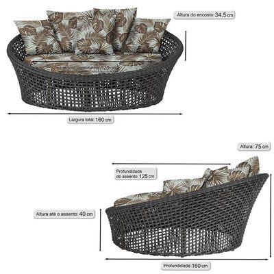 Chaise Hungria Pintura Marrom Corda Náutica E6 Trama Preto