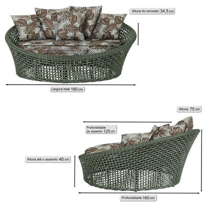 Chaise Hungria Pintura Marrom Corda Náutica E6 Trama Verde