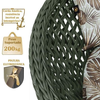 Chaise Hungria Pintura Marrom Corda Náutica E6 Trama Verde