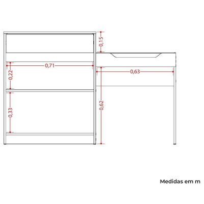 Penteadeira Escrivaninha Com Espelho 2 Portas 1 Gaveta Theo Cinamomo/off White