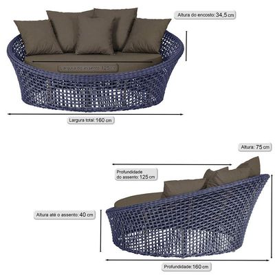 Chaise Hungria Pintura Fendi Corda Náutica E9 Trama Original Azul