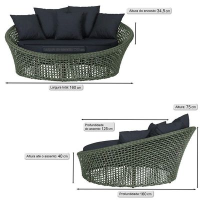 Chaise Hungria Pintura Marrom Corda Náutica E12 Trama Verde