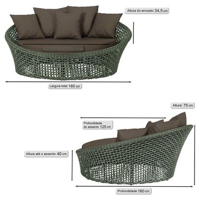 Chaise Hungria Pintura Preta Corda Náutica E9 Trama Original Verde