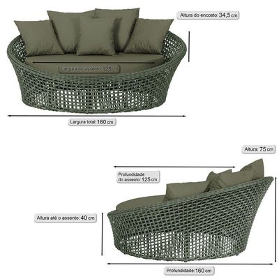 Chaise Hungria Pintura Preta Corda Náutica E13 Trama Verde