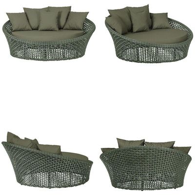 Chaise Hungria Pintura Preta Corda Náutica E13 Trama Verde
