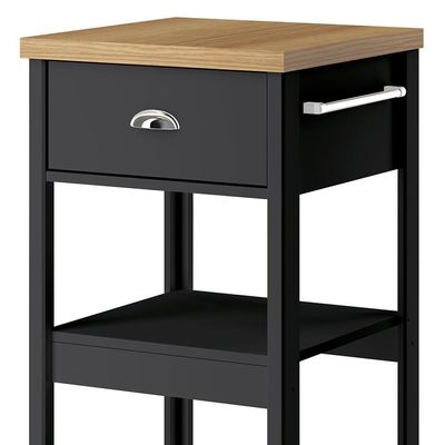 Aparador Carrinho Café 1 Gaveta 45 Cm Ba130 Preto Dtall