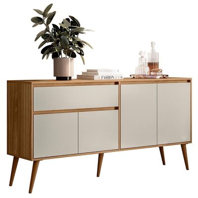 Aparador Buffet 160 Cm 4 Portas Ra2550 Nature Off White Plla