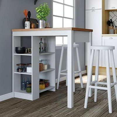 Bancada Ilha Cozinha 3 Prateleiras 90x60 Cm Cd1022 Branco Dtall